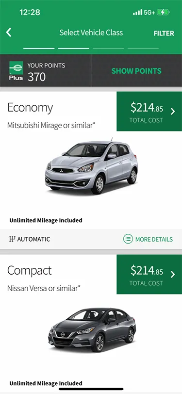 Amtrak vs driving. A rental car price for Enterprise with pickup in Detroit and dropoff in Chicago.