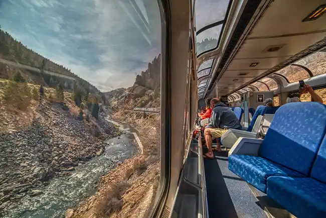 View from an Amtrak train in Colorado.