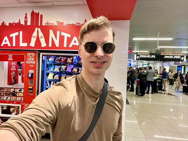 Author selfie at Hartsfield-Jackson Atlanta International Airport.