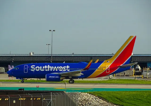 A Southwest Airlines aircraft on a landing strip.