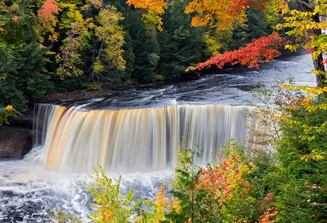 Tahquamenon Falls in the autumn.