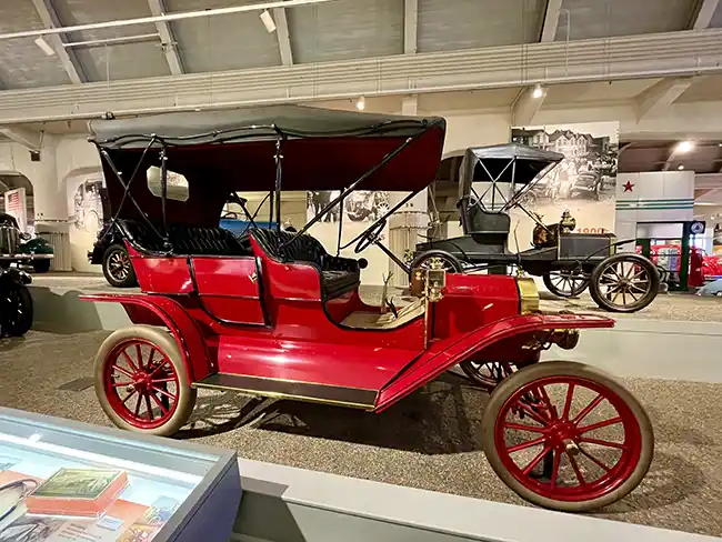 A 1909 Ford Model T on display at the Henry Ford Museum. Visiting this museum is one of the most fun things to do in Dearborn, MI