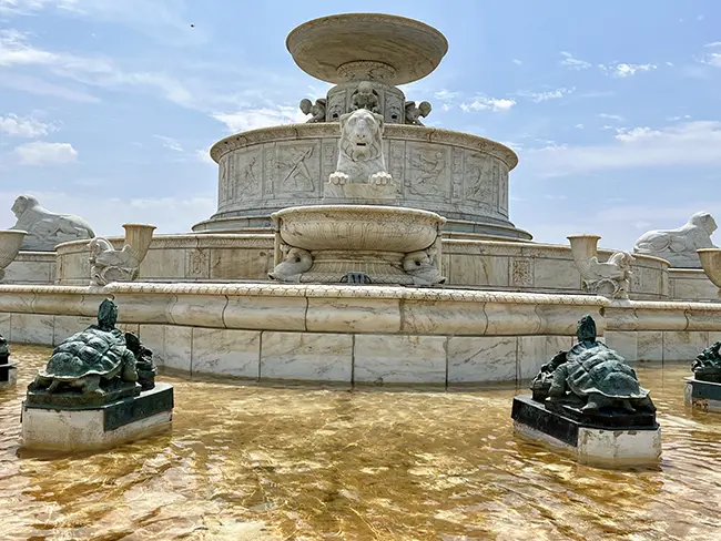 A fountain in the center of the island of Belle Isle in Detroit Michigan
