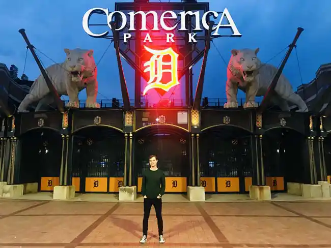 Entrance to Comerica Park, where the Detroit Tigers play in Detroit Michigan