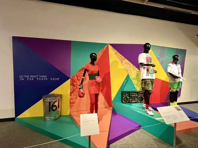 An exhibit inside the Wright Museum which showed costumes for the Marvel film 'Black Panther'. The museum is located next to the Michigan Science Center in Detroit Michigan
