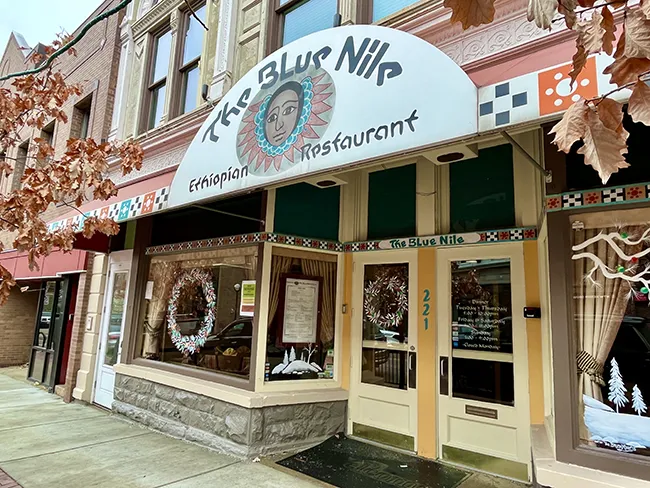 Entrance to Blue Nile, an Ethiopian restaurant in downtown Ann Arbor.