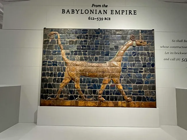 Art piece from the Babylonian Empire on the first floor of Detroit Institute of Arts.