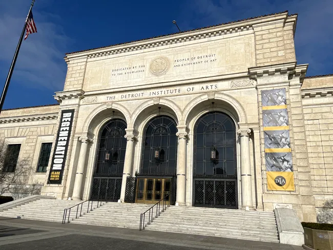 What to see at Detroit Institute of Arts-- the entrance to the Detroit Institute of Arts off Woodward Avenue..