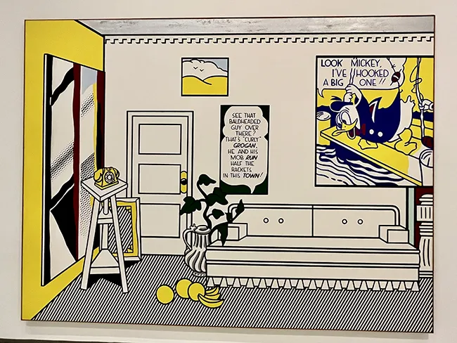 A Mickey Mouse and Donald Duck comic frame inside the Walker Art Center in Minneapolis, MN