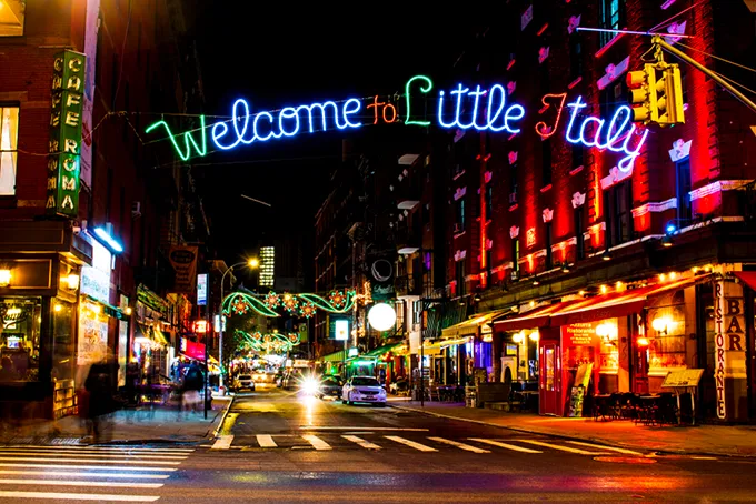 Entrance to Little Italy in Manhattan.