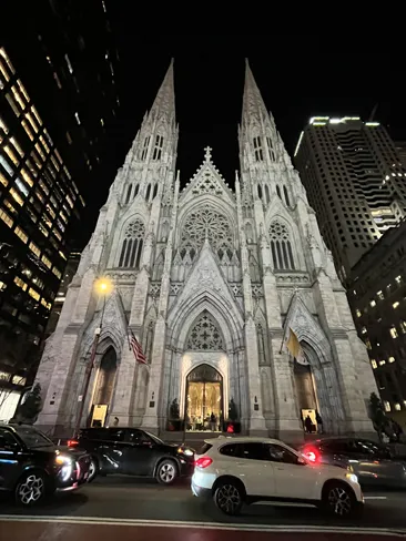 St Patrick's Cathedral near Rockefeller Center in Manhattan, New York City.