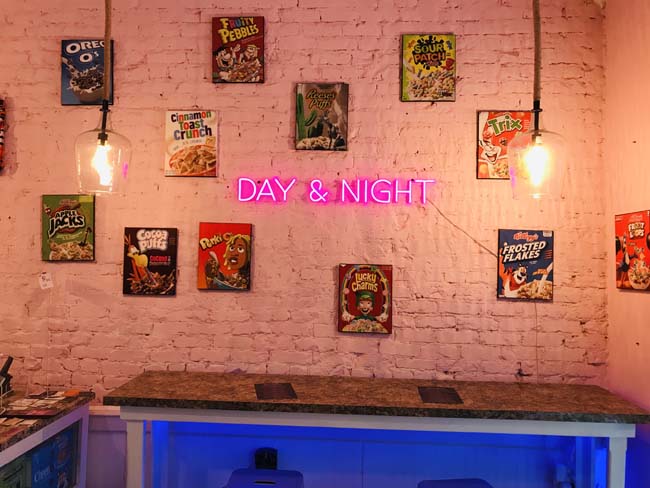 Day and Night Exotic Cereal Bar in its old uptown Charlotte location.