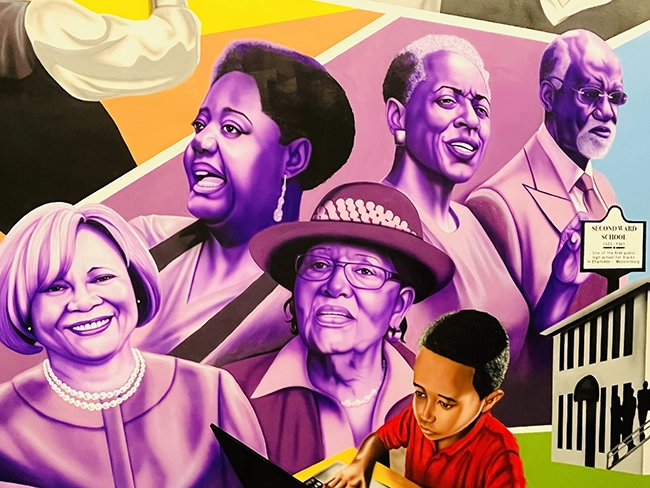 A mural inside the Harvey B. Gantt Center for African American Arts & Culture in uptown Charlotte.