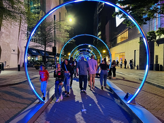 Sonic Runway which is between the Bechtler Museum of Modern Art and the Mint Museum Uptown. Sonic Runway is one of the best things to do in uptown Charlotte.